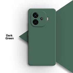 Vibrant Candy Color Soft Silicone Phone Case - Durable Liquid Silicone Back Cover for IQOO Z8 (Dark Green)