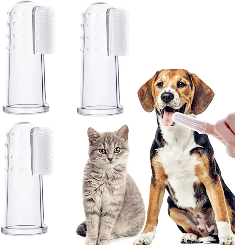 

Dog Toothbrush– 3 Pcs Pet Toothbrushes Fingertip Toothbrush for Cat, Super Soft Oral Care Toothbrushes Finger Brush for All Pets