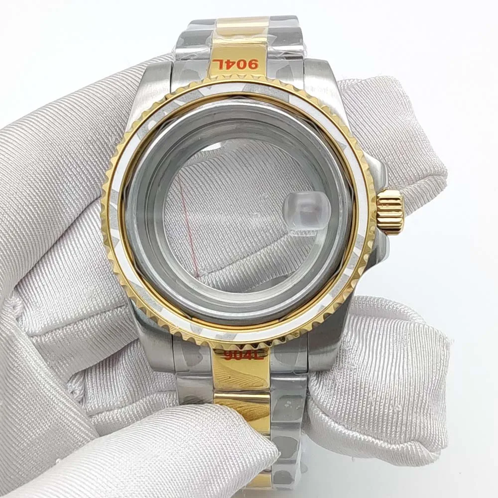 Men's Gold Sandwich Case Automatic Watch with Sapphire Glass, 40mm Water Resistant Design