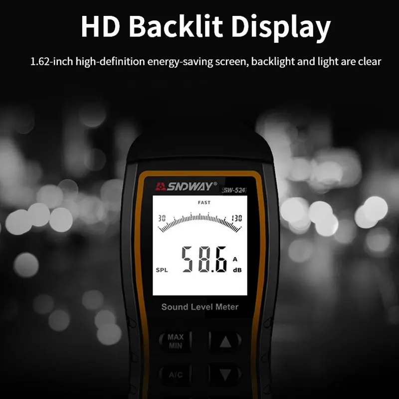 SW-524 Portable Sound Level Meter Digital Handheld DB Meter Sonometros Noise Audio Level Meter 30-130dB Decibel Monitor 5