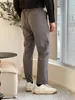 2024 New Spring Summer Breathable Business Casual Office Mens Suit Pants Versatile Solid Color Fashion Straight Trousers Male 3