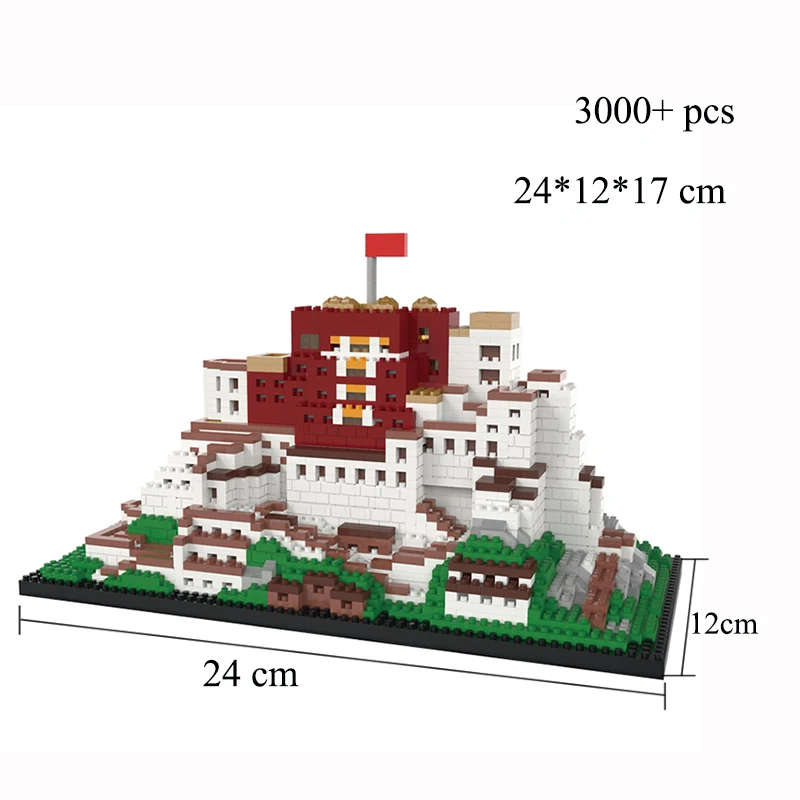 ידע BUILT מיני ארמון הפוטאלה 3D פלסטיק דגם בניין בניית למבוגרים מיקרו לבני צעצועי ערכות להרכיב ילדי מתנה