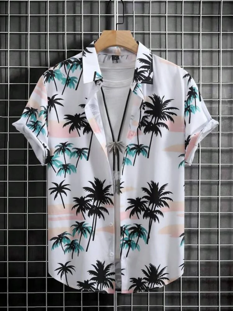 summer mens hawaiian shirts 3d plant mens shirts print plus size hawaiian beach 5xl
