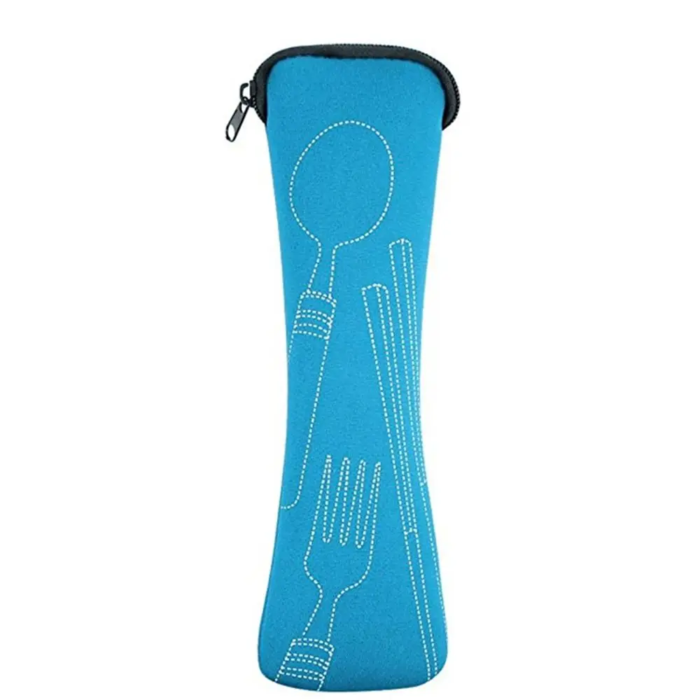 Sac d'emballage de voyage, étui de pique-nique portable, sans vaisselle, sacs à couverts, boîte de rangement pour fourchette et cuillère