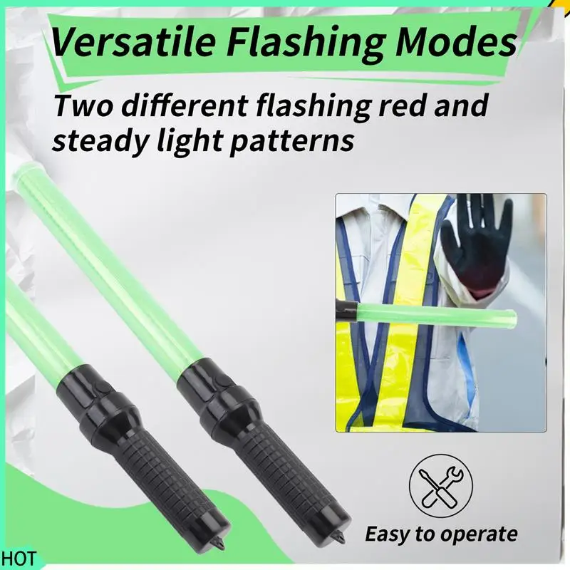 AWAH 4Pack Traffic Wand 54Cm Led Traffic Control Wand Safety Light Wand With 2Flashing Modes Air Marshaling Signal Wand