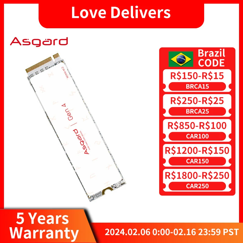 Asgard An4 Plus Ssd Gen4X4 M.2 2280 Pcle 4.0 Nvme 1Tb 2Tb Disco Rigido Interno Per Ssd Desktop
