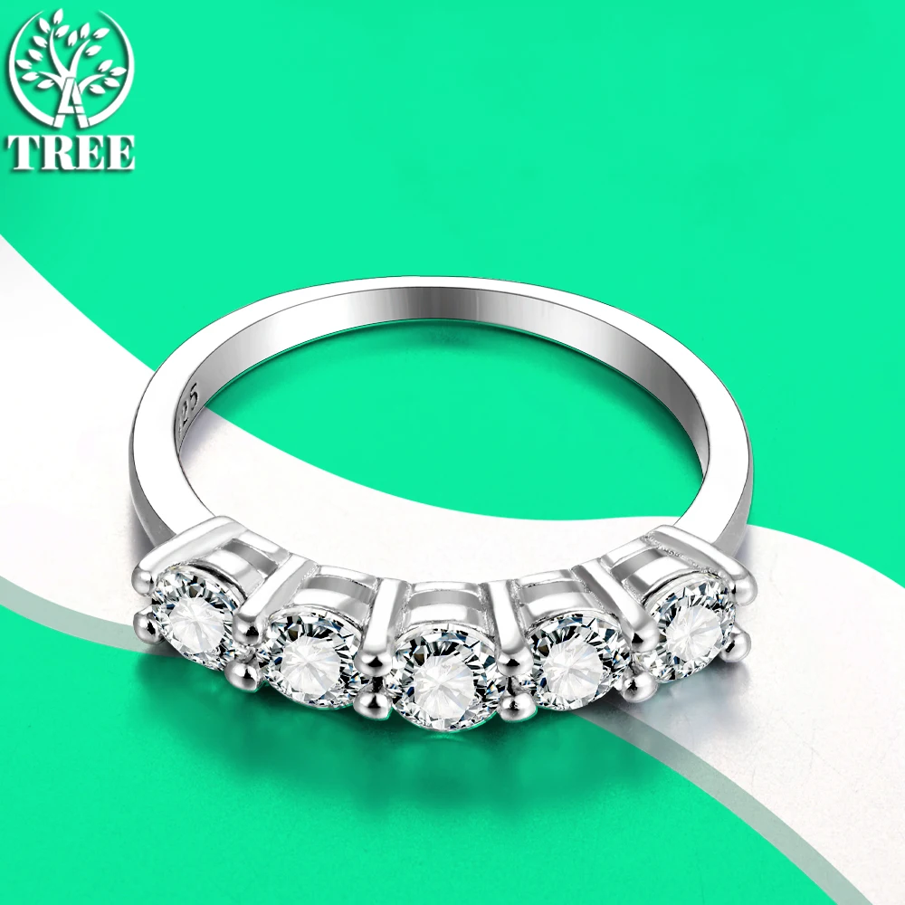 ALITREE D Color Moissanite Ring 925 Sterling Sliver Brilliant Diamond Cocktail Rings with GRA Certificate Jewelry for Women Gift 2