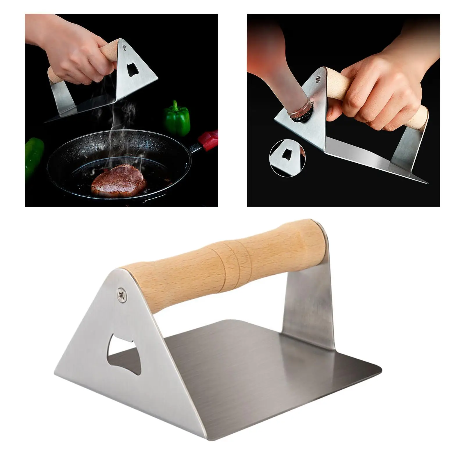 Stainless Steel Burger Press Heavy Duty for BBQ Outdoor Camping