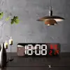 YOUZI LED Digital Wall Clock Large Screen Wall-mounted Time Temperature Humidity Display Electronic Alarm Clock 5
