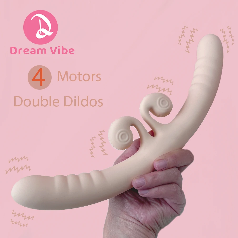 Double Dildo Vibrator 10 Vibration Modes Anal Massager For Women_voghion.com