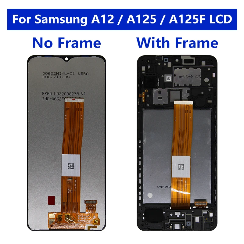 삼성 SM-A125F A125F/DS 디스플레이 용 프레임 터치 스크린 디지타이저 LCD가있는 삼성 A12 A125 LCD 용 6.5 LCD