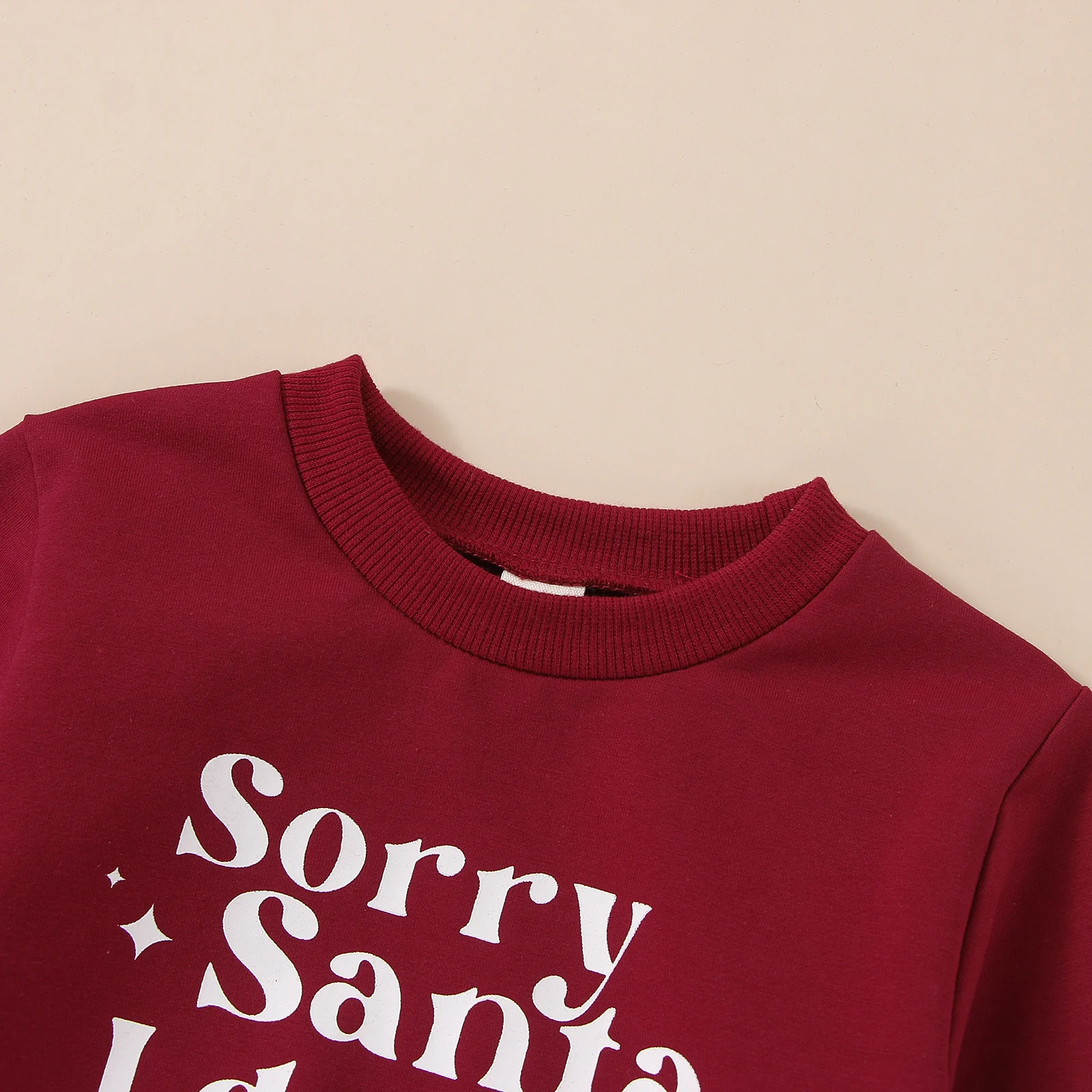 -10-17 Lioraitiin 0-24M Infant Baby Girl Autumn Sweatshirts Long Sleeve Red Sorry Santa I Drank The Milk Letter Printed Top