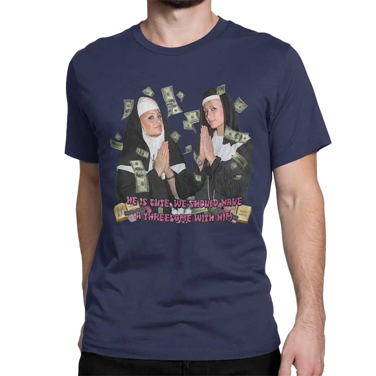 thumbnail image 1 of Camisetas de Ocio y Nichole Richie como Monjas para Hombre y Mujer, Camisetas de Algodón Puro, Camisetas de Manga Corta, Idea de Regalo, Ropa, 1 of 7