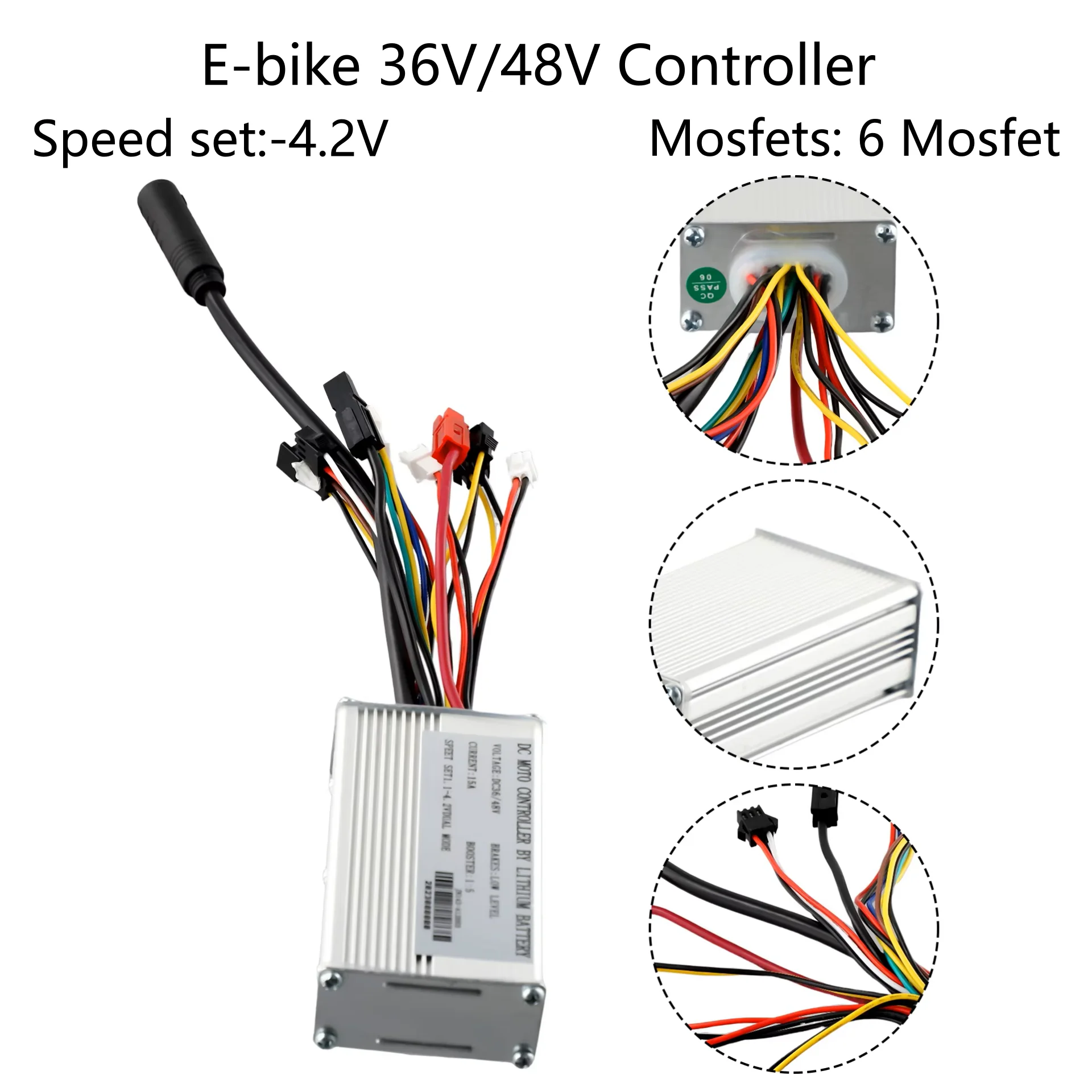 Controller Brushless Per E-Bike 36V/48V 15A 250W | Regolatore Con Cavo 1T5 Per KT, Custodia In Alluminio