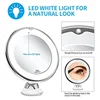 Flexible 10x Magnifying Vanity Mirror with LED Lighted Makeup Mirror Lighting Dressing Makeup Lamp Bottom Sucker 5