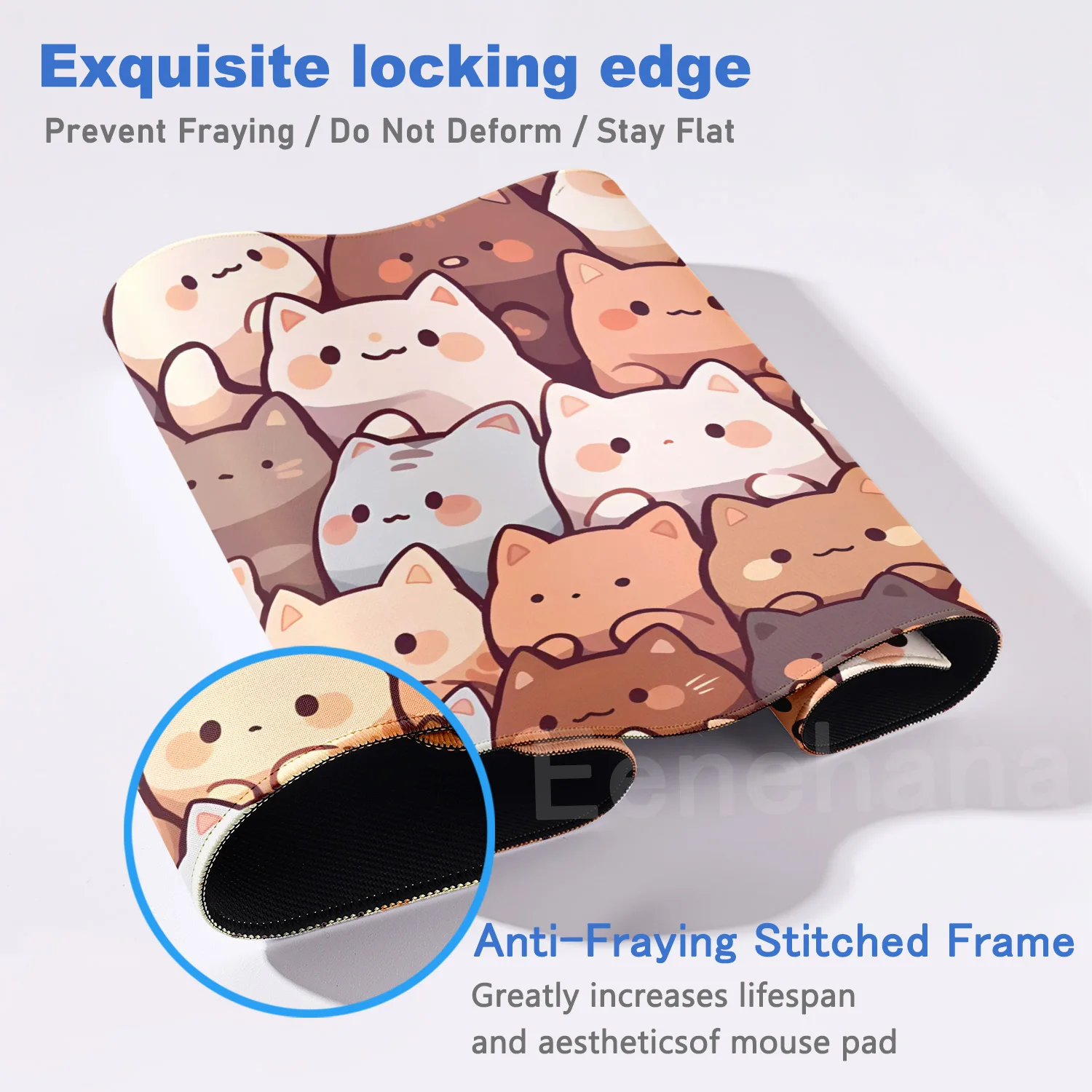 Große kawaii gamer mauspad niedliche japanische katze hakimi mauspad kunst deskmat computers piel zubehör teppich 900x400 spiel matten – Detail 4