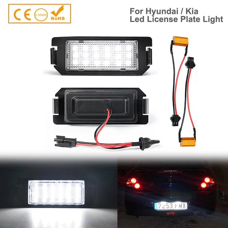 

2Pcs For Hyundai I20 License Plate Light 6000K Super Bright White Number License Plate Lamp For Kia Rio III UB Picanto TA 11-15