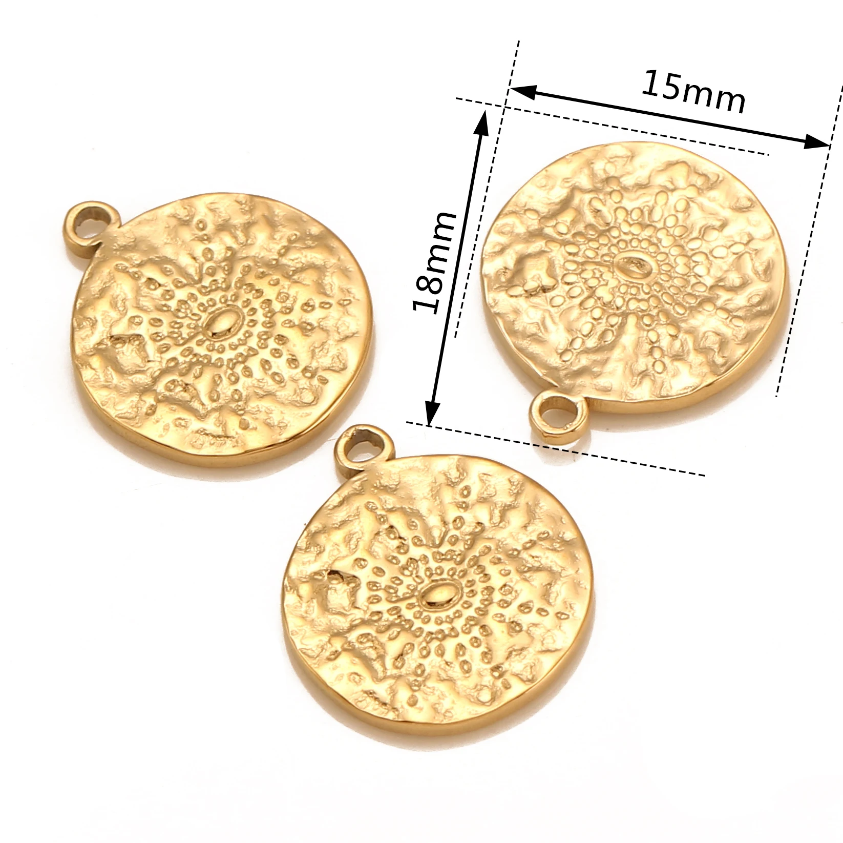 3pcs/Lot Charm Round Sun Charms Pendants Stainless Steel