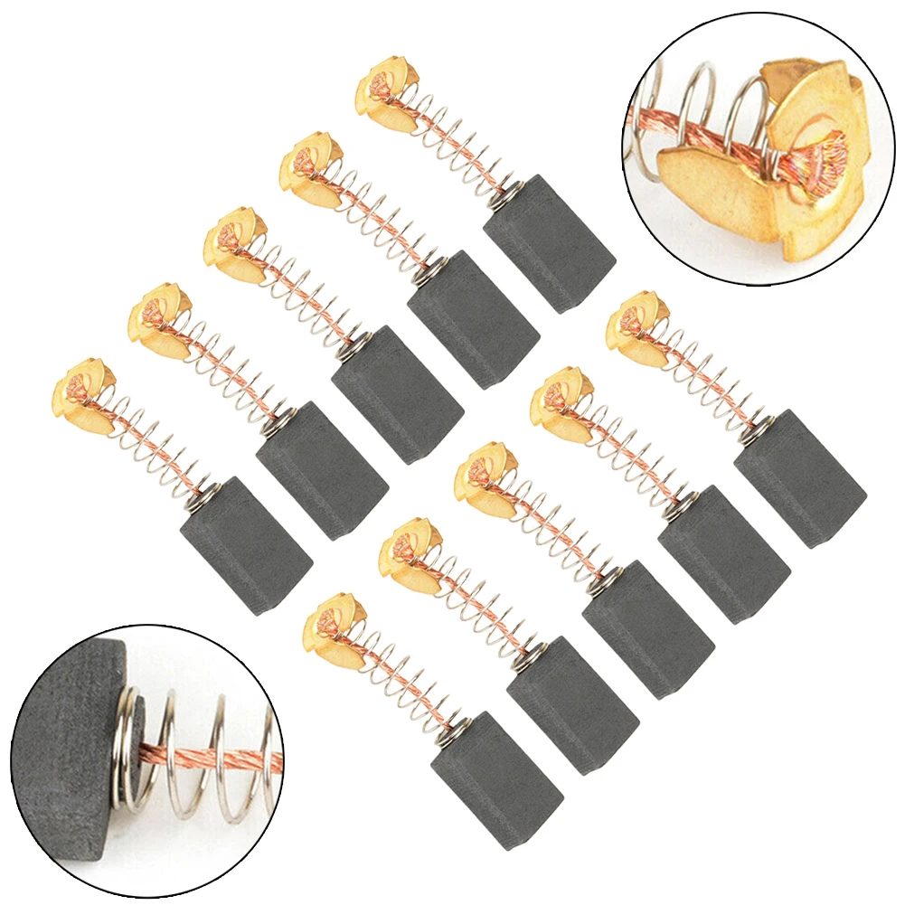 

10pcs Carbon Brush 6x12x20mm Replacement For Electric Drill Motor Carbon Brushes Power Tool Accessories Repairing Part Durable