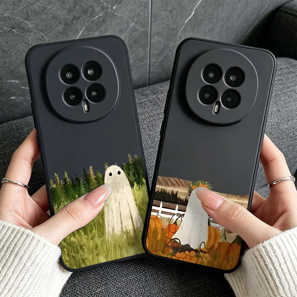 Spooky Halloween Ghost Cartoon Phone Case - Black