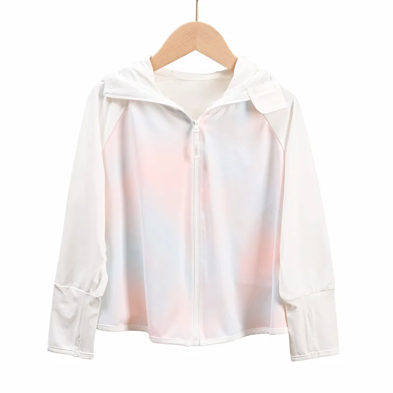 Children Camping Hiking Jacket Quick Dry Clothes UV Protection Zipper Hooded Cardigan Sun Protection Clothing Bicycle Gifts