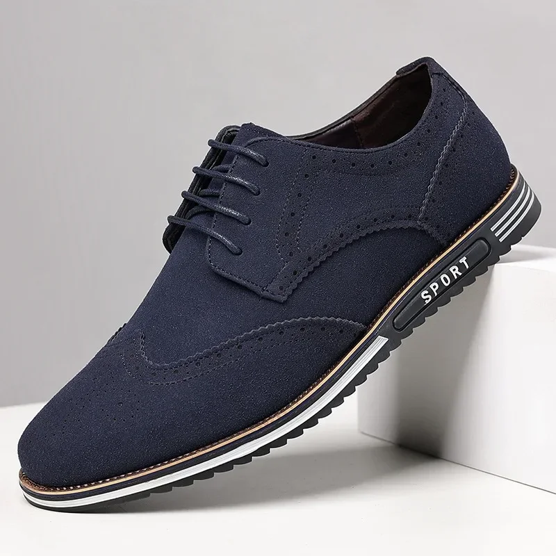 Men Faux Suede Shoe Lace Up Oxford Shoe for Men Flat Fashion Sneaker Man Autumn Breathable Comfortable Casual faux suede shoes