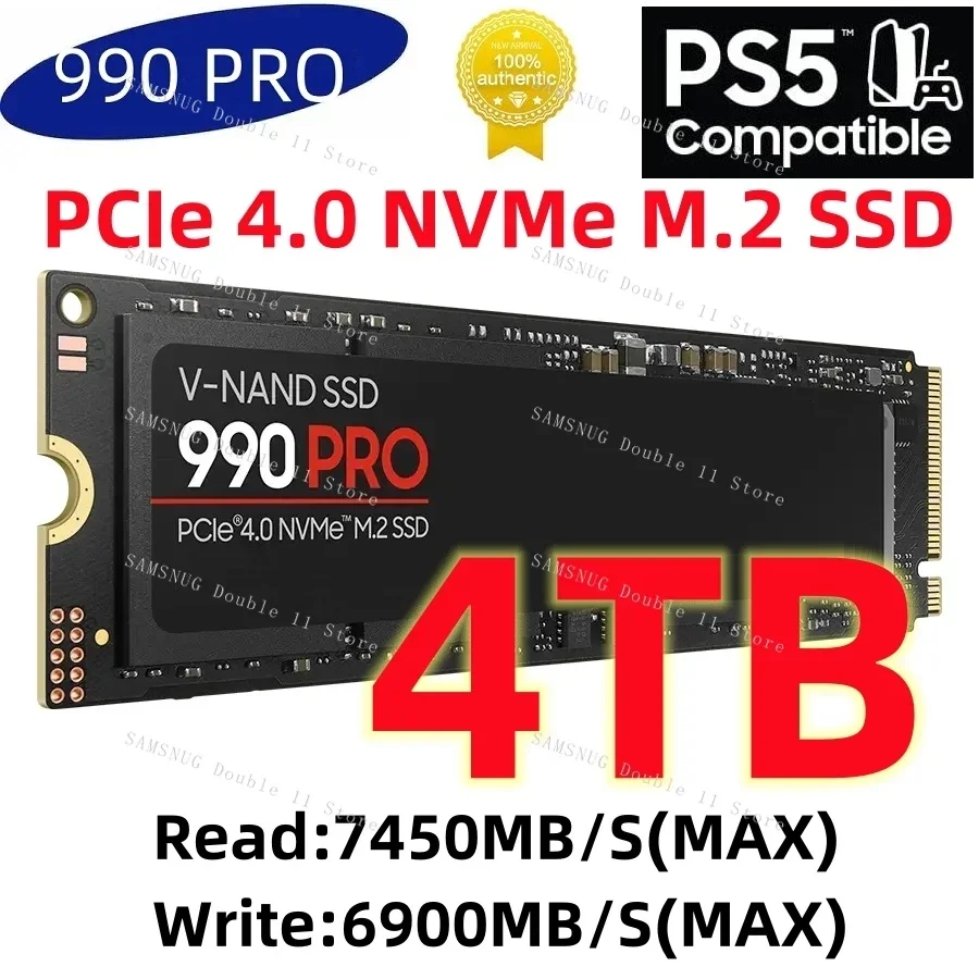 

990PRO 8TB 4TB PCIe 5.0 NVMe 4.0 M.2 2280 2TB 1TB high speed SSD Internal Solid State Hard Disk For Laptop Desktop PS5 Computer