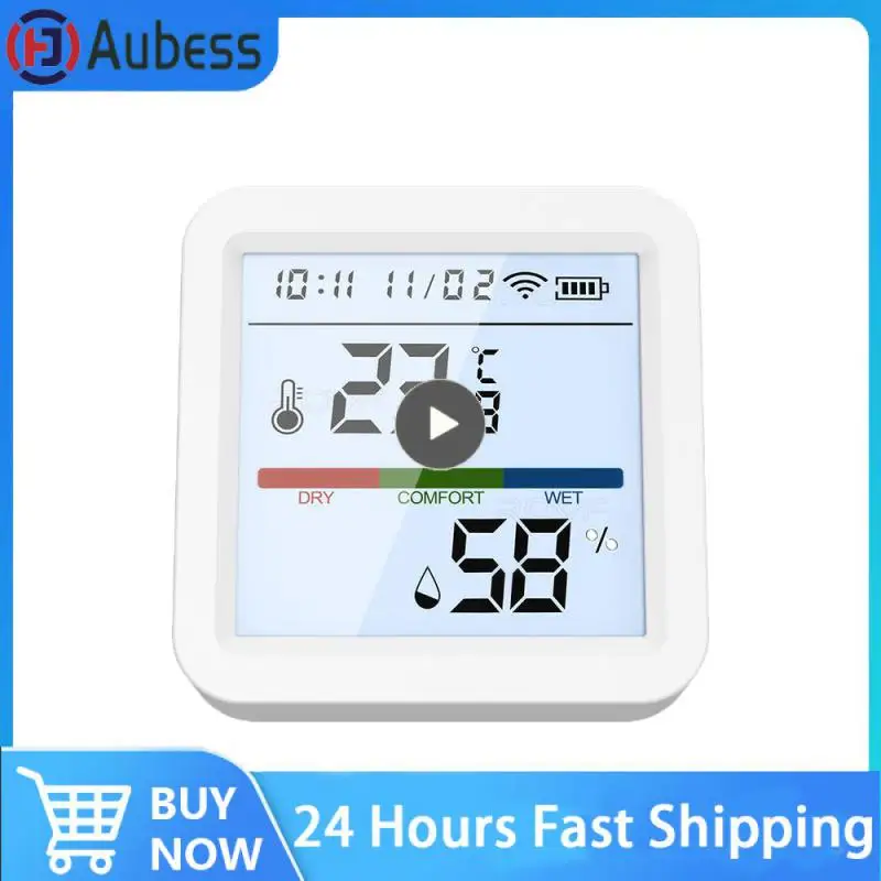 

Умный датчик температуры и влажности Wi-Fi/Tuya, точный мониторинг, поддержка подсветки Alexa Home