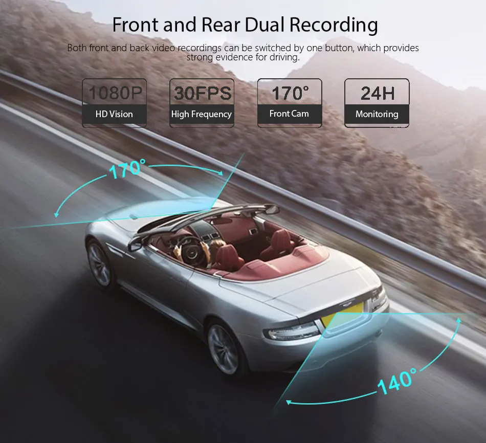 Smart Rearview Mirror Car DVR 10''Touch Screen 1080P Registrar Dual Lens Dash Cam GPS Track Video Recorder Auto Camera