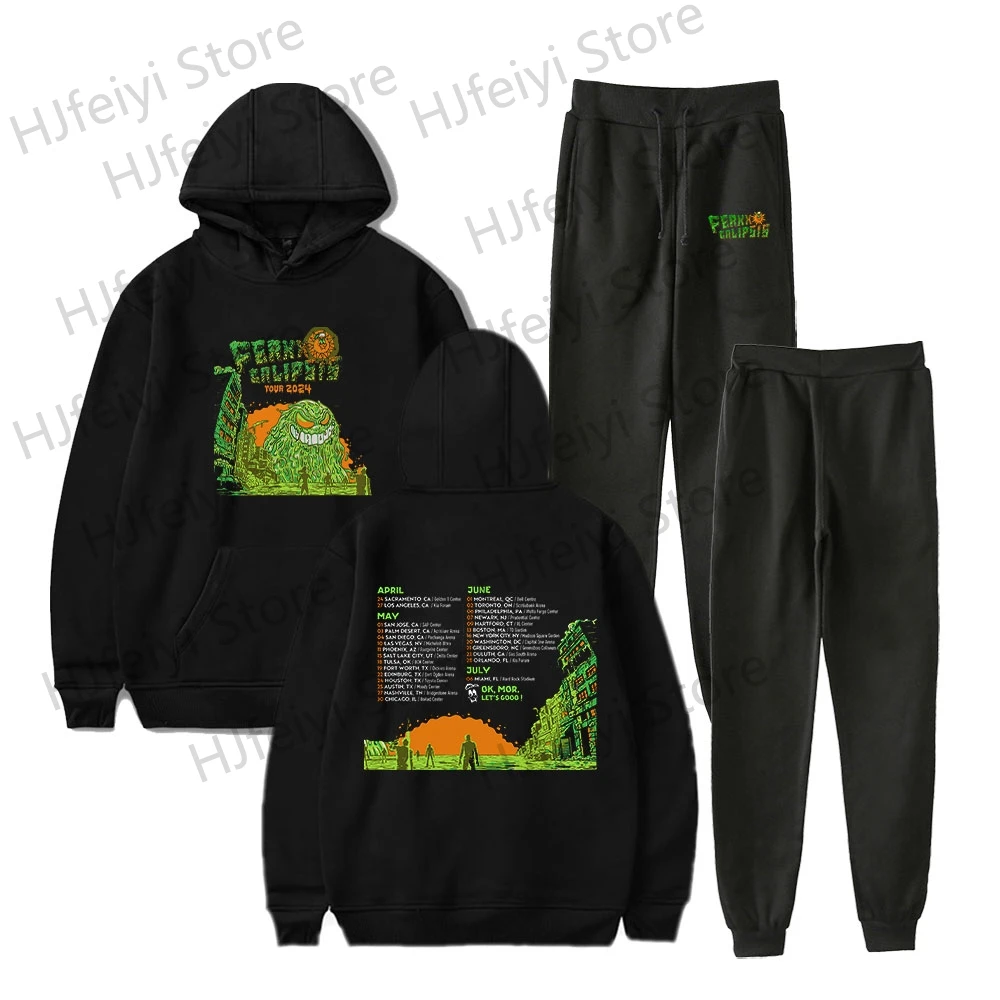 

Feid Ferxxocalipsis Tour 2024 Hoodies Set Merch Print For Men/Women Unisex Rapper Fashion Casual Long Sleeve Sweatshirts Set