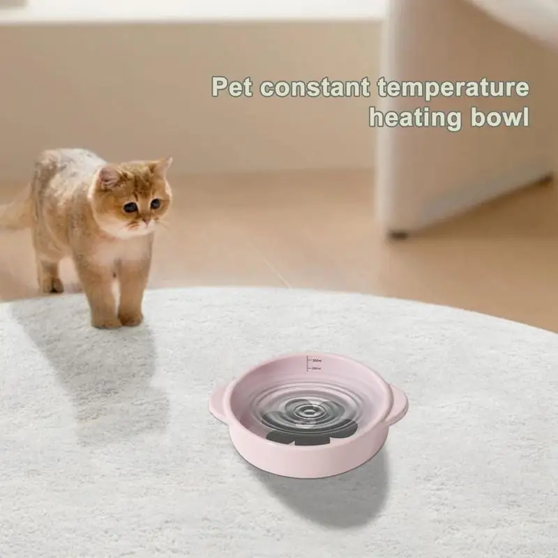 

Уличная миска для воды с подогревом, миска для воды с подогревом для домашних животных, 15 Вт, нескользящая термостатическая керамическая миска для кормления с подогревом для домашних животных