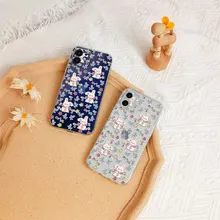 

UV Print Cute Rabbit Phone Case for iPhone 7 8 11 12 13 X Pro Max, Shock Resistant Slim TPU Phone Cover for Ladies Girls