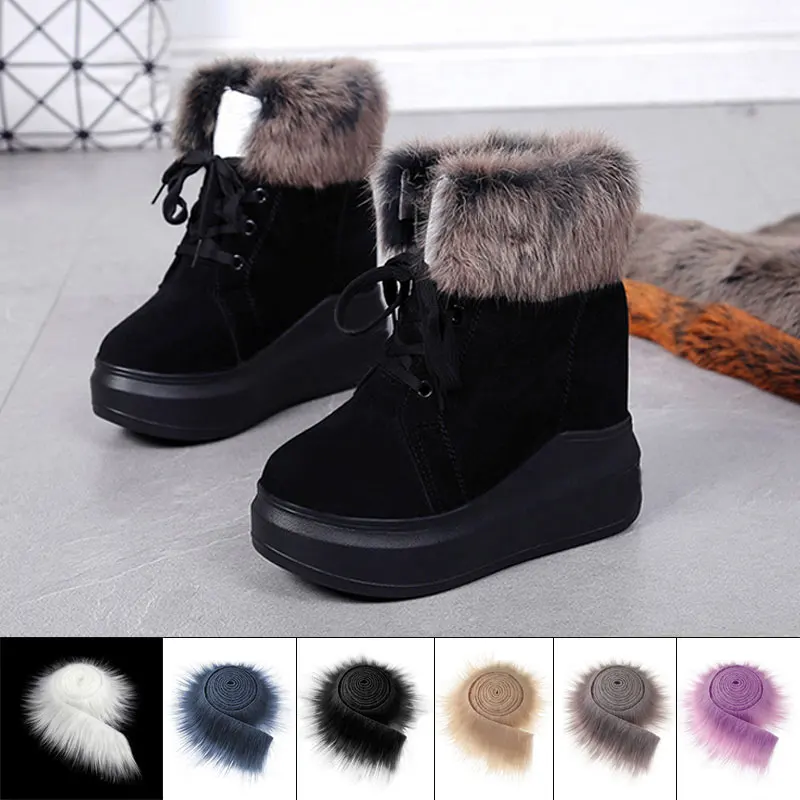 1.5M Fluffy Long Plush Faux Fur Fabric Tapes Patchwork Sewing Costume Crafts Material Christmas Cosplay Winter Costume Trimming