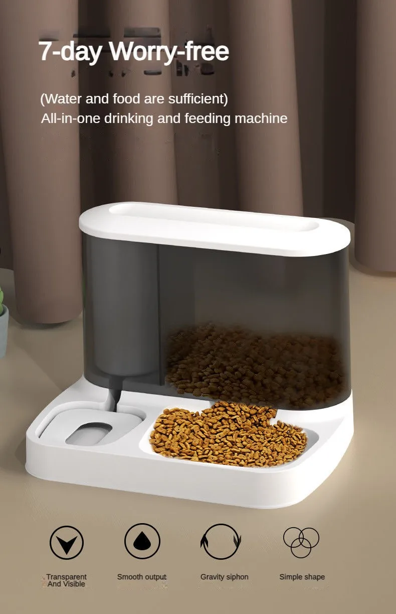 Title 1, 2 in 1 Pet Automatic Feeder Visual Water Dispen...