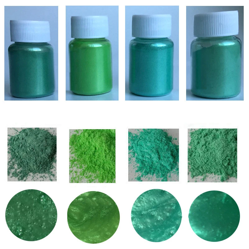 Pearlescent Pigment Handmade Glue Pearl Powder Mica Pigment Dyes for DIY Soap Nails Candles Polishes Crystal Mold Making 4PCS