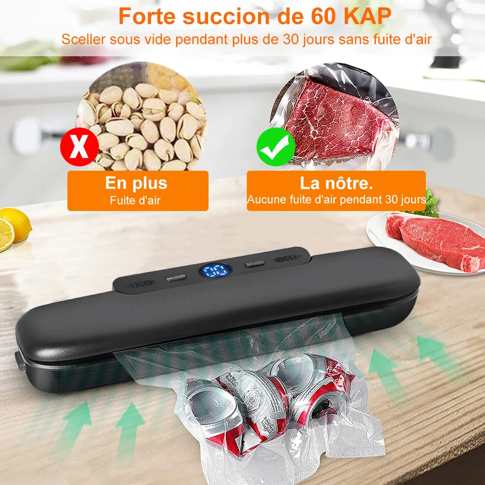 Acheter Scelleur sous vide alimentaire automatique 220V Machine d'emballage  sous vide Z-21 scellage sous vide pour scelleur sous vide alimentaire avec  10 sacs