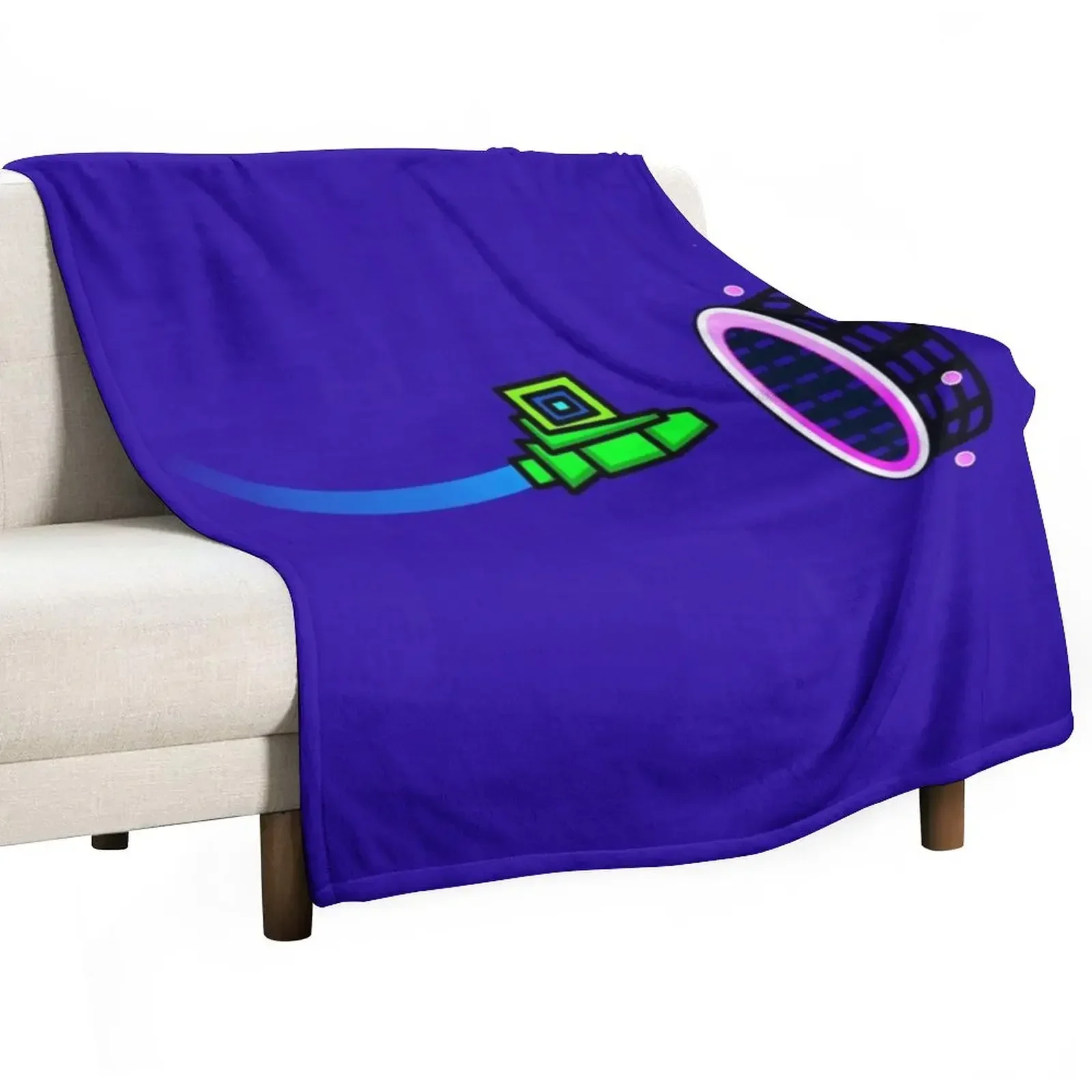 

Geometry Dash Throw Blanket Furrys Luxury Designer Soft Plaid Blankets