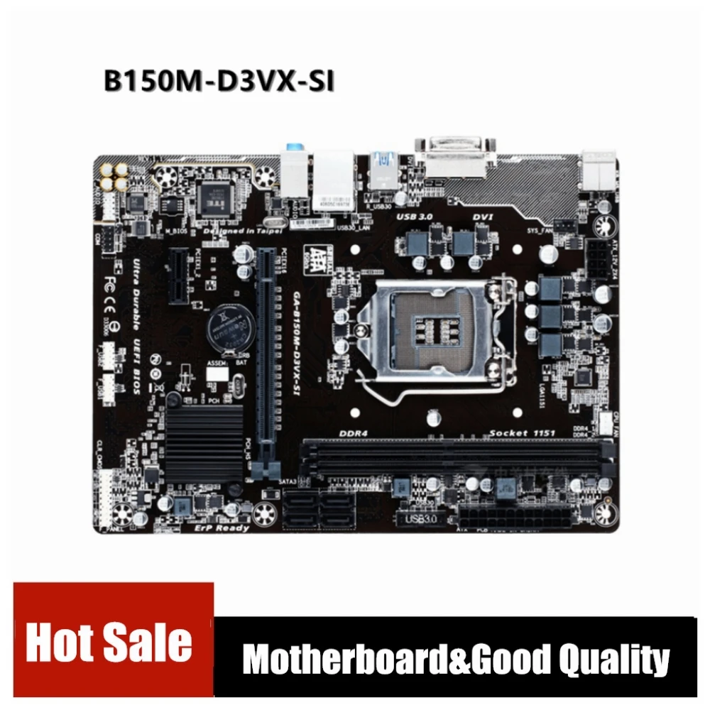 

For B150M-D3VX-SI Motherboard LGA 1151 i3 i5 i7 CPU DDR4 32GB PCI-E 3.0 Desktop Intel B150 Mainboard DDR4 DVI