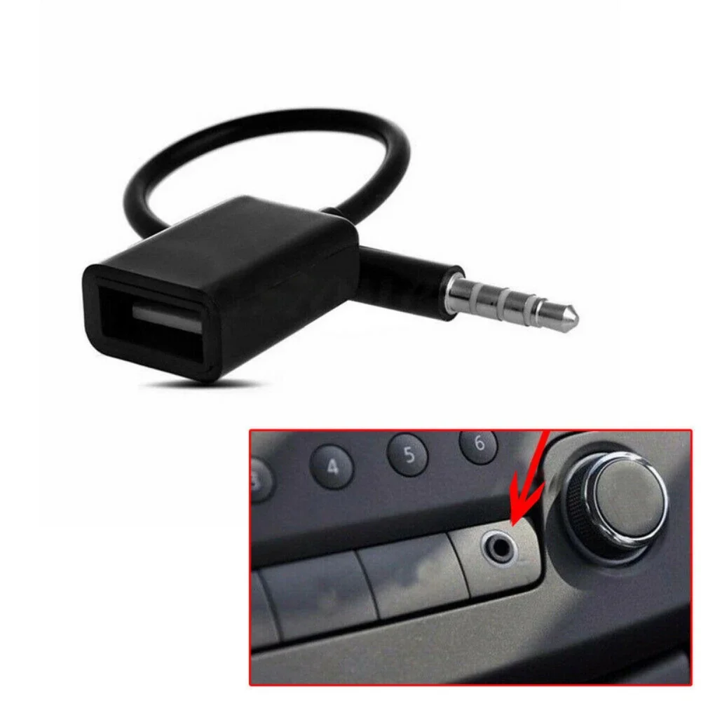 1Pc Universal 3.5mm Male AUX Audio Plug Jack To USB 2.0 Female Converter Car Adapter Cable Mp3 audio cable,car wire cable adapter,car stereo accessories
