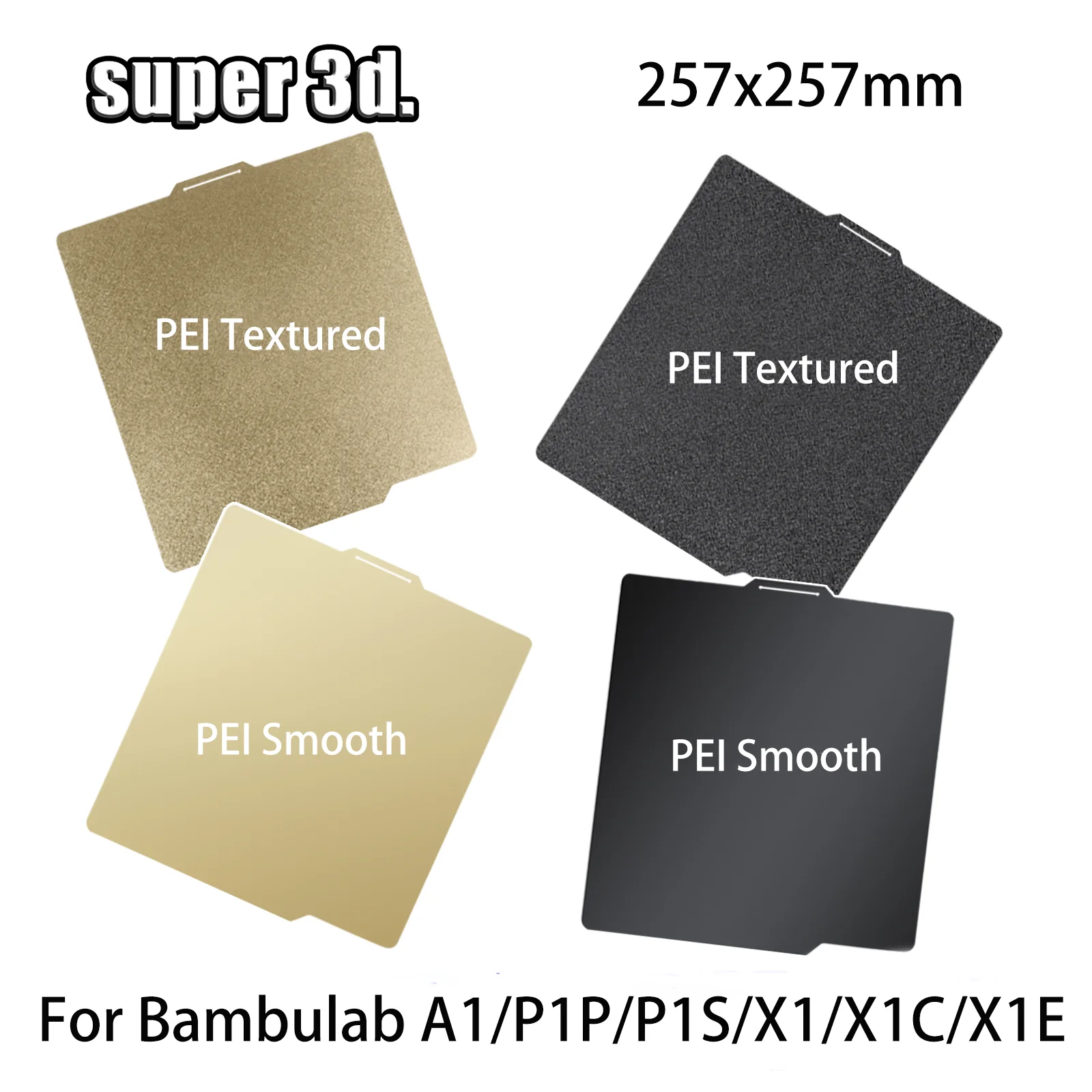 Bambu Lab A1 Plaque PEI Smooth (lisse) Double Face Pour Bambu Lab X1/P1 Bambu Lab P1s