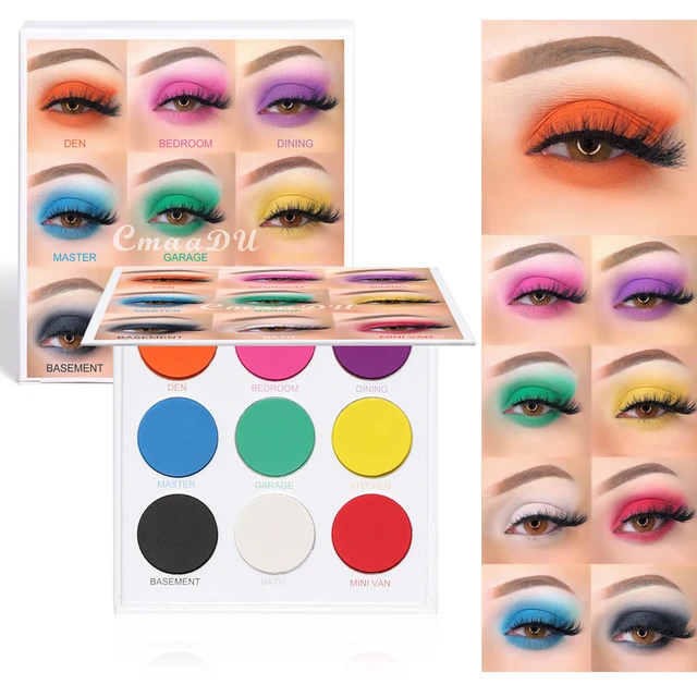  CmaaDu-paleta de sombras de ojos mate,   colores, azul, verde, amarillo, rojo, negro, Kit de maquillaje Completo Barato DC0  _