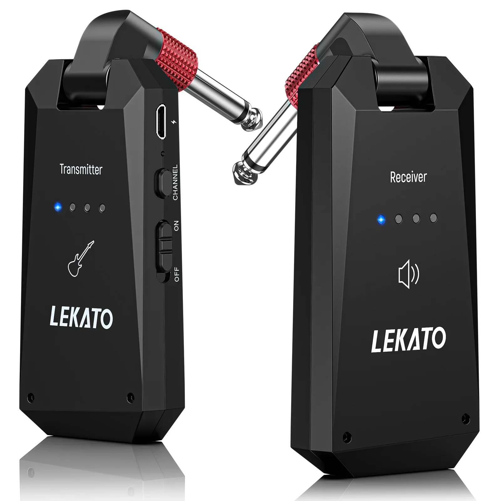 Lekato Wp-5G 무선 오디오 시스템 24비트/48Khz Hd - 스튜디오 기타/베이스/키보드 녹음용 무소음 전송
