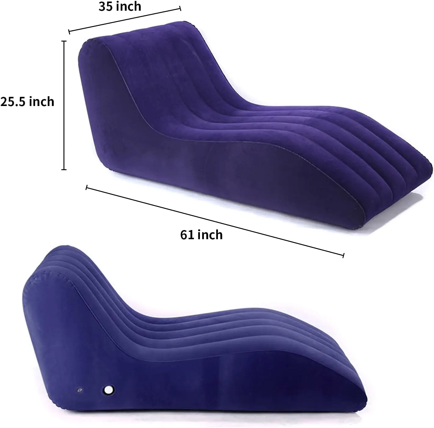 Portable Inflatable Sofa Lounge Chair Yoga Chaise Lounge For Outdoor Movies Indoor Living Room Bedroom Send manual inflation tool