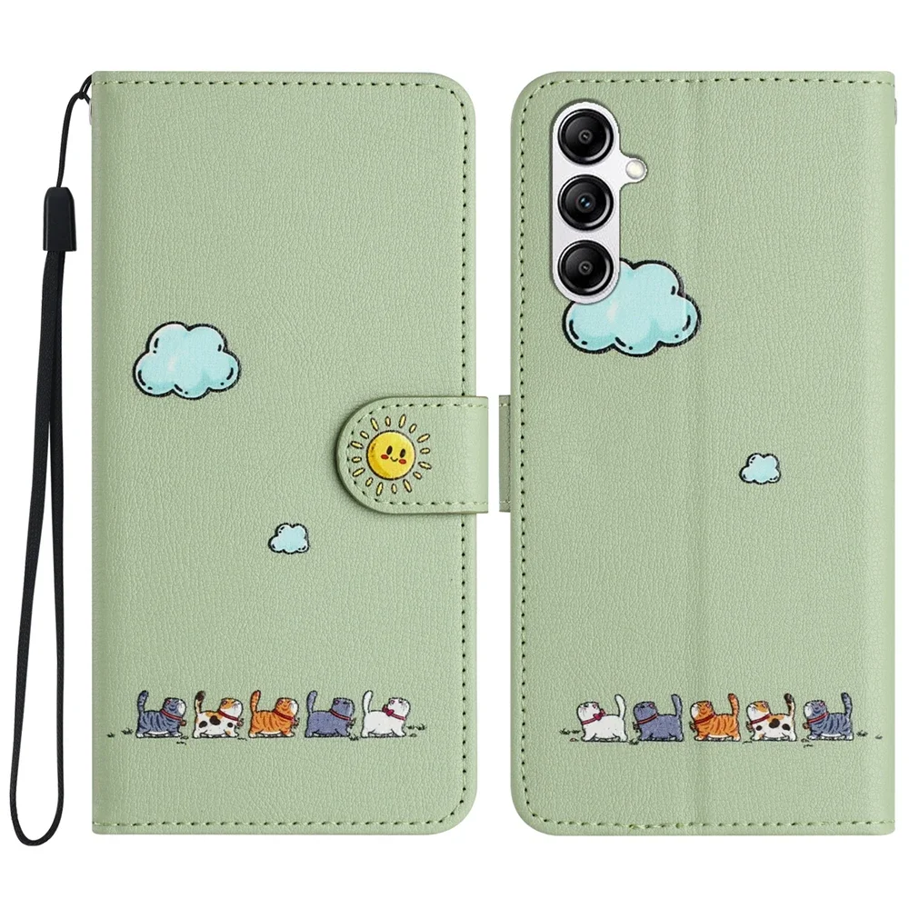 thumbnail image 1 of S24 Kawaii Cat Phone Case for Funda Samsung Galaxy S23 Ultra S24 S22 Plus S21 FE S20 Note 20 10 Cases Leather Wallet Flip Cover, 1 of 5