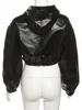 Fall Zipper Jackets For Women Loose Faux Pu Leather Crop Tops Jackets Coats Varsity Bomber Long Sleeve Hoodie Black Jackets 6