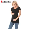 Emotion Moms Summer Pregnant Tshirt Maternity Tops Women Big Size Shirt Solid Color Clothes 1