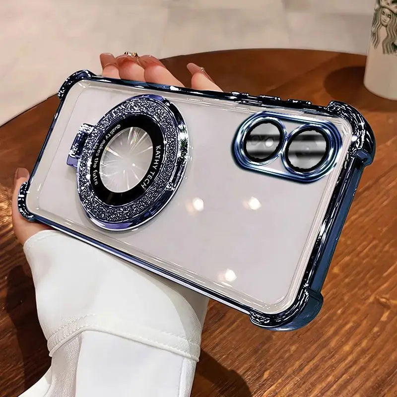 Magnetic Holder Anti-Fall Soft Transparent Protective Phone Case