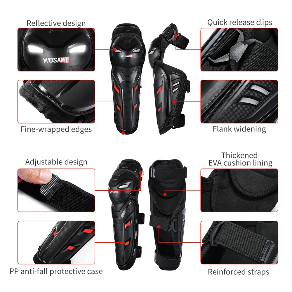 Motorcycle knee pad WOSAWE Knee Elbow Protective Pads Motorcycle Accessories Motocross Skating Protectors Riding Protective Gears