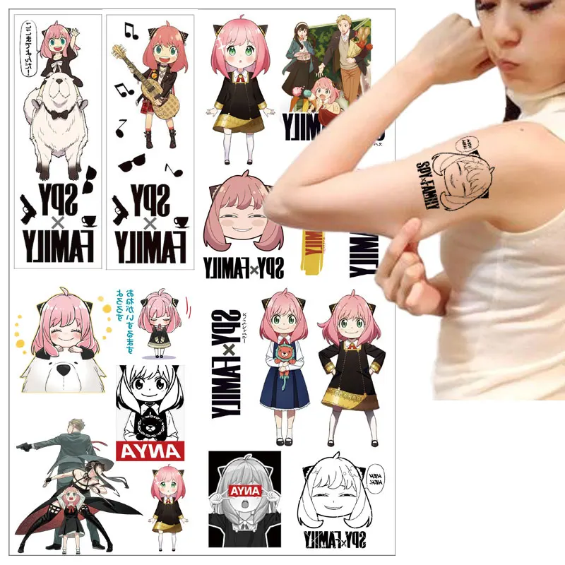 

Anime Spy X Family Yor Anya Forger Tattoo Sticker Cartoon Washable Disposable Tattoo