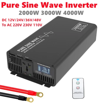 Inverter a onda sinusoidale pura 2000W 3000W 4000W DC 12V 24V 36V 48V a AC 220V 110V Convertitore di tensione Alimentatore inverter solare